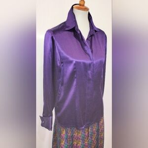 NICOLE SUMMERS SILK SATIN BLOUSE